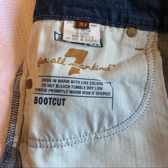 7 For All Mankind Bootcut Blue Jeans Size 31 - Picture 9 of 9